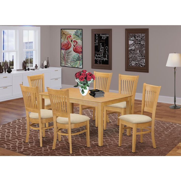 7 Pc Dining room set - Kitchen dinette Table and 6 Dining Chairs