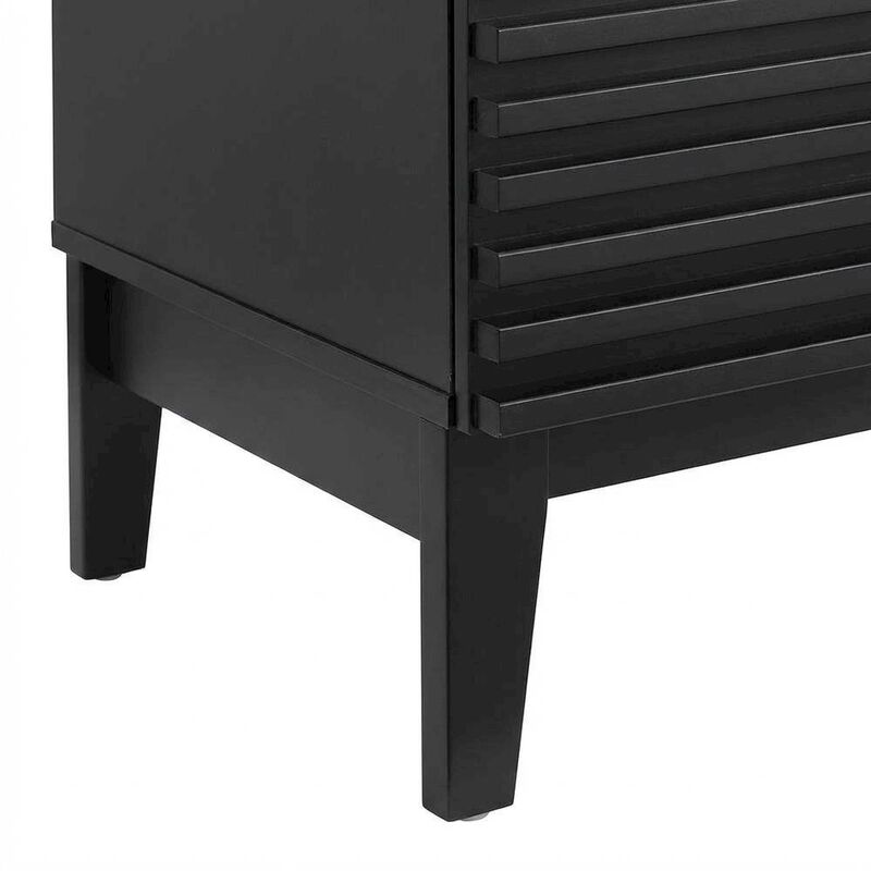 Black White 24-Inch Floor-Mount Bathroom Vanity with Ceramic Sink image number 6