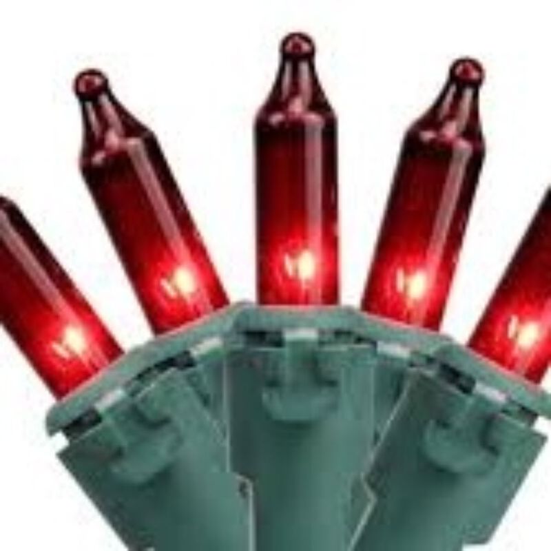 100-Count Red Mini Christmas Lights Set  20.25ft Green Wire image number 2