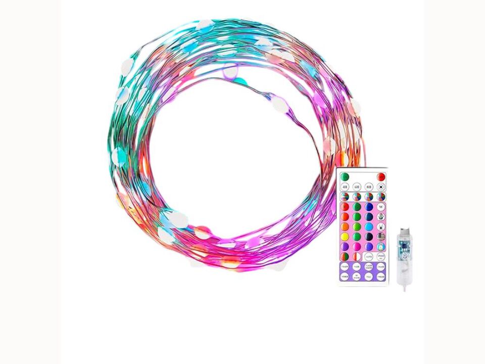 33FT USB Color-Changing Fairy Lights – 100 LED with Remote, 16 Colors & 12 Modes for Bedroom, Halloween & Holiday Decor