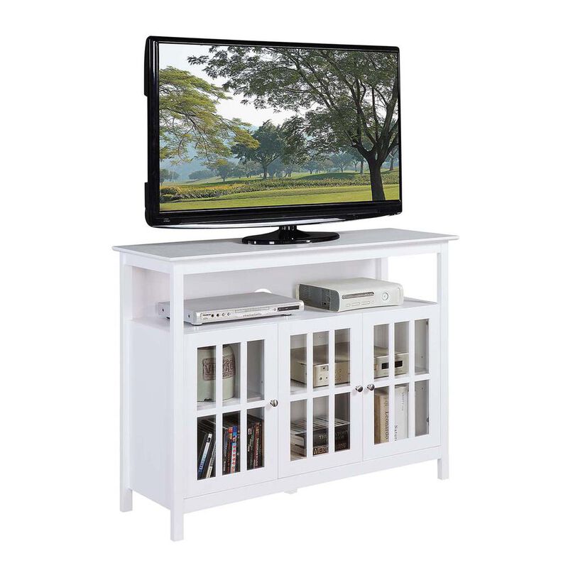 Convenience Concepts Big Sur Deluxe TV Stand with Storage Cabinets and Shelf for TVs up to 55 Inches White