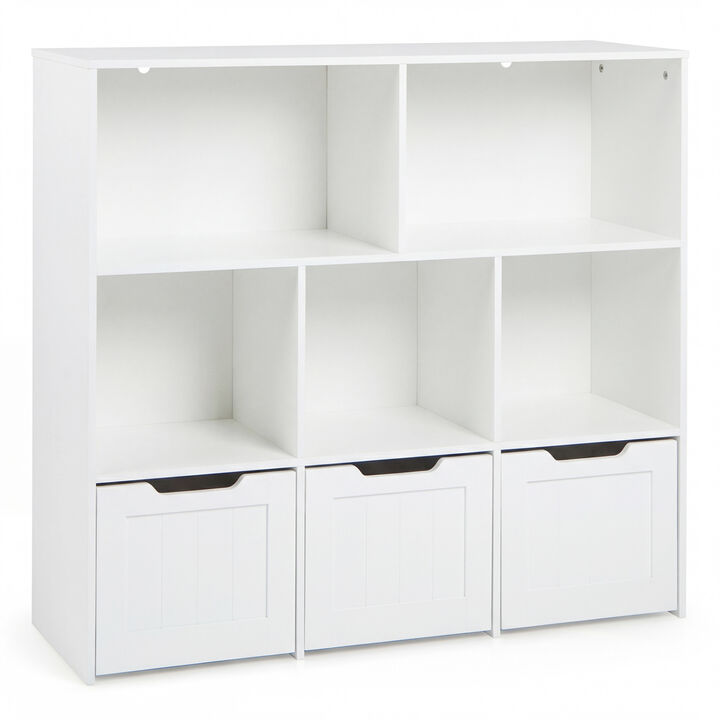 Kids Toy Organizer with Movable Drawers and Open Cubby Storage