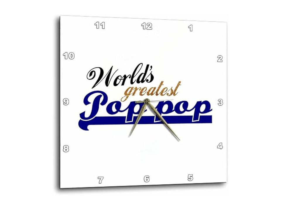 Worlds Greatest Pop Grandfather Nickname Wall Clock 13 Inch Home Decor