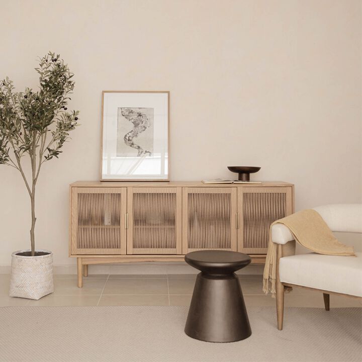 Concrete Mineral Side Table in Bronze