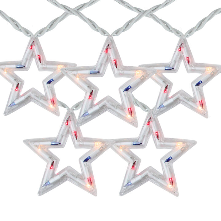 5ct Patriotic Star Fourth of July Light Set  5.25ft White Wire
