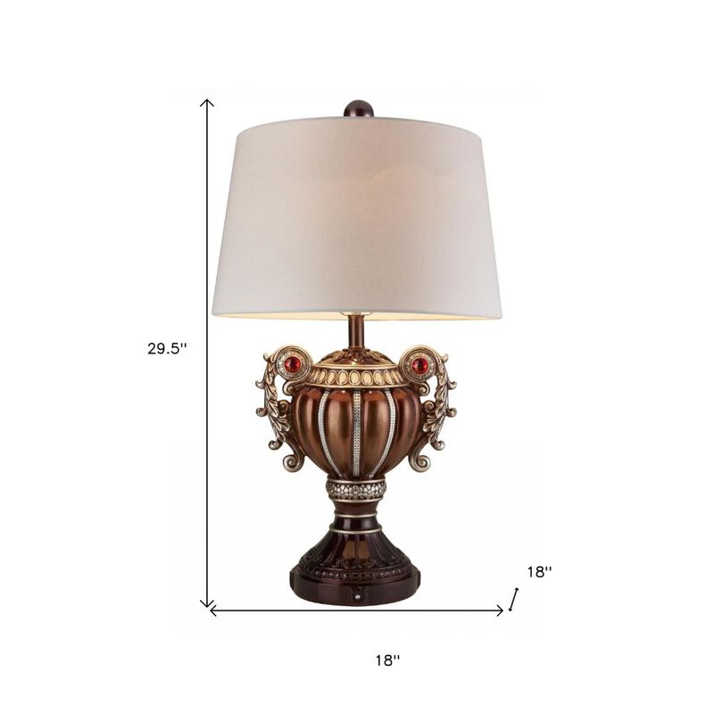 Hivvago Tall Bronze Urn Shaped Table Lamp