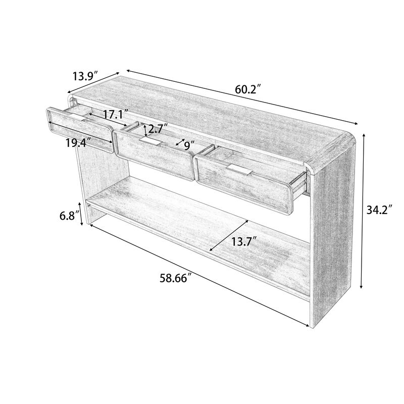 Merax Retro-Chic Storage Console Table image number 4