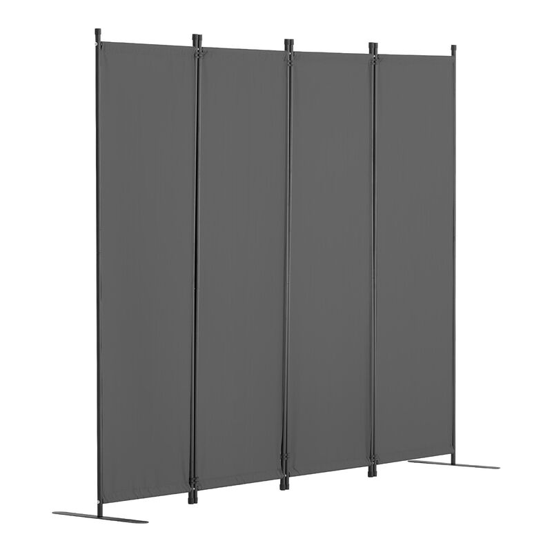 Folding Privacy Screen with 4 Fabric Panels for Bedroom, Study, or Living Room