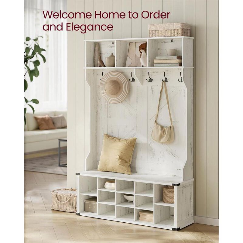 Hall Tree with Bench and Shoe Storage image number 8