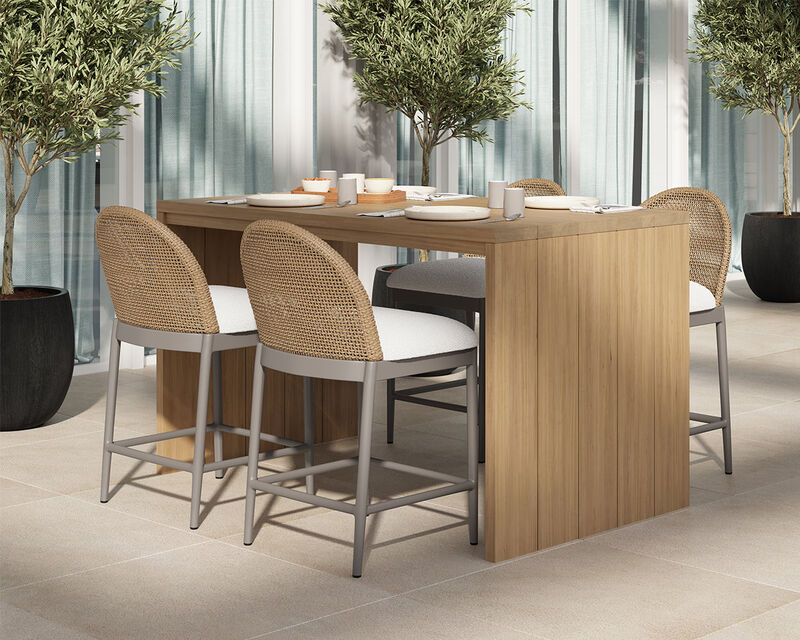 Calandri Greige/Louis Cream Counter Stool image number 2