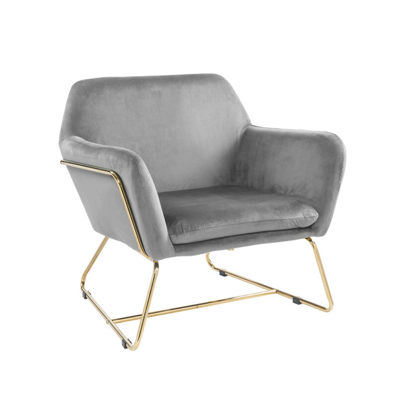 Streamdale Keira Velvet Accent Chair With Metal Base