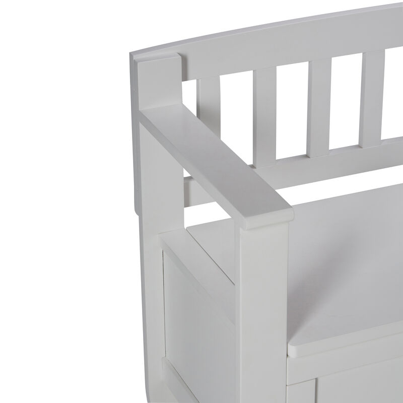 Brooklyn SOLID WOOD 48 inch Wide Contemporary Entryway Storage Bench in White