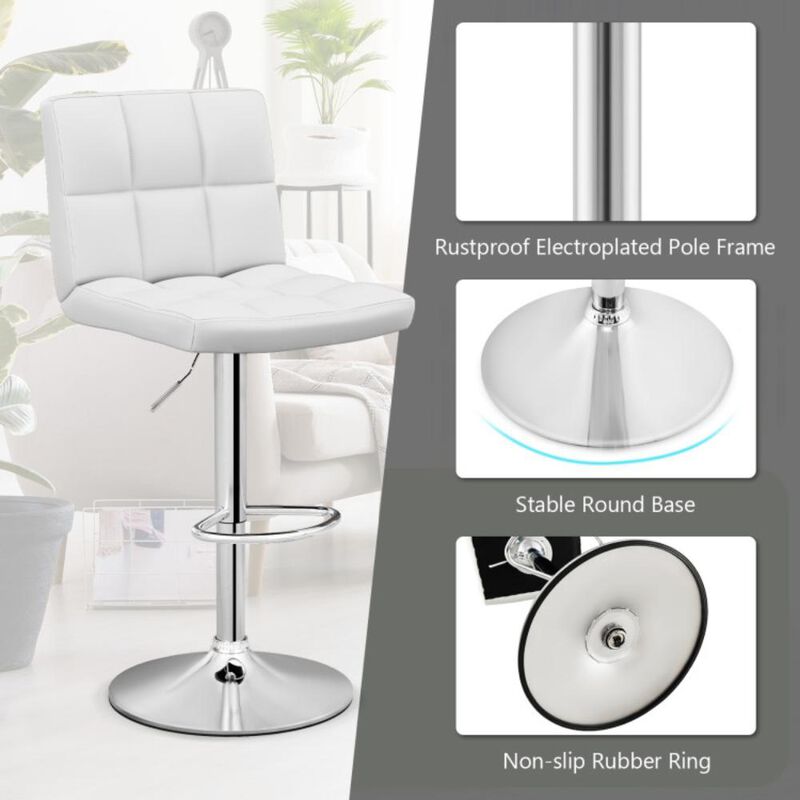 Hivvago Adjustable Swivel Bar Stool with PU Leather
