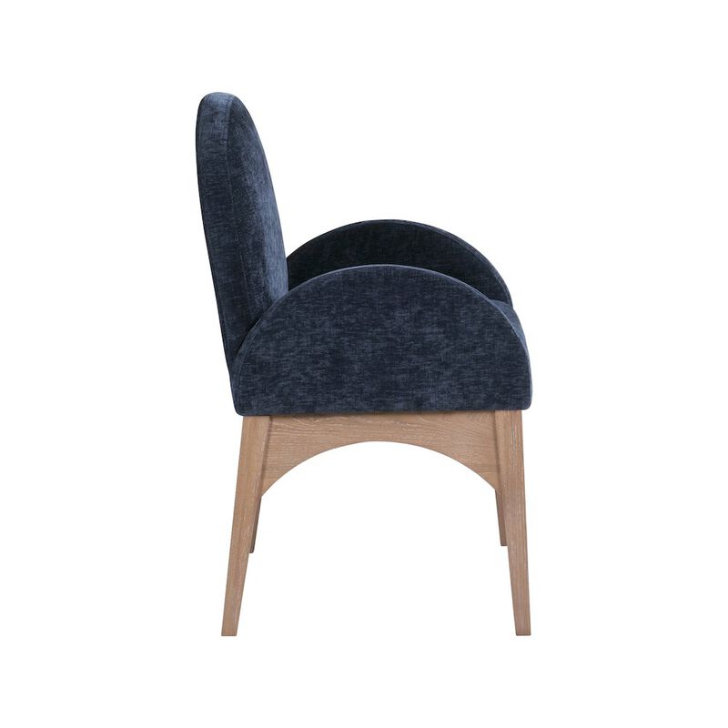 Meridian Furniture Waldorf Navy Chenille Fabric Dining Chair