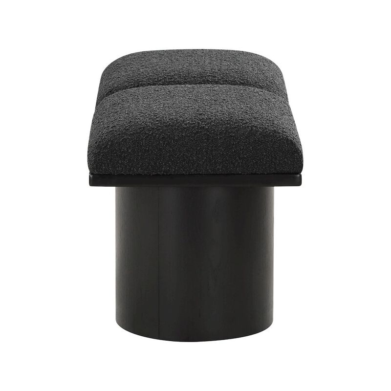 Meridian Furniture Pavilion Black Boucle Fabric Bench