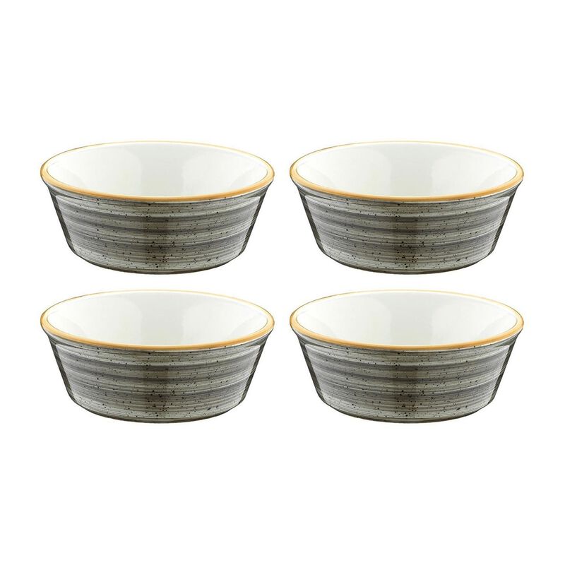 Space dia.4.75" h:1.75" 10 oz. Round Grey Porcelain Bowl (Set of 4)