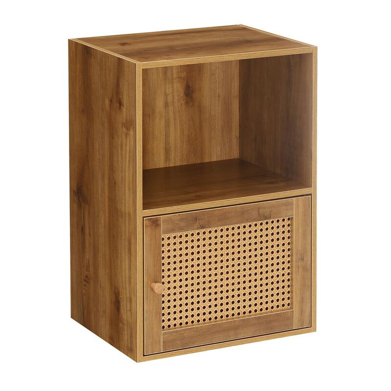 Convenience Concepts Xtra Storage Weave 1 Door Cabinet with Shelf, Brown image number 0