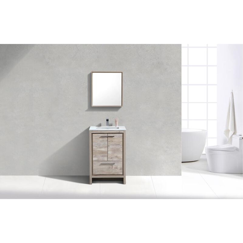 Kubebath 24″ Nature Wood Modern Bathroom Vanity with White Quartz Counter-Top
