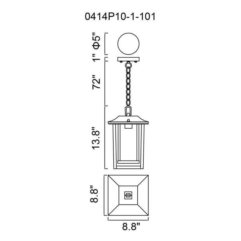 CWI Lighting Winfield 1 Light Black Outdoor Hanging Light