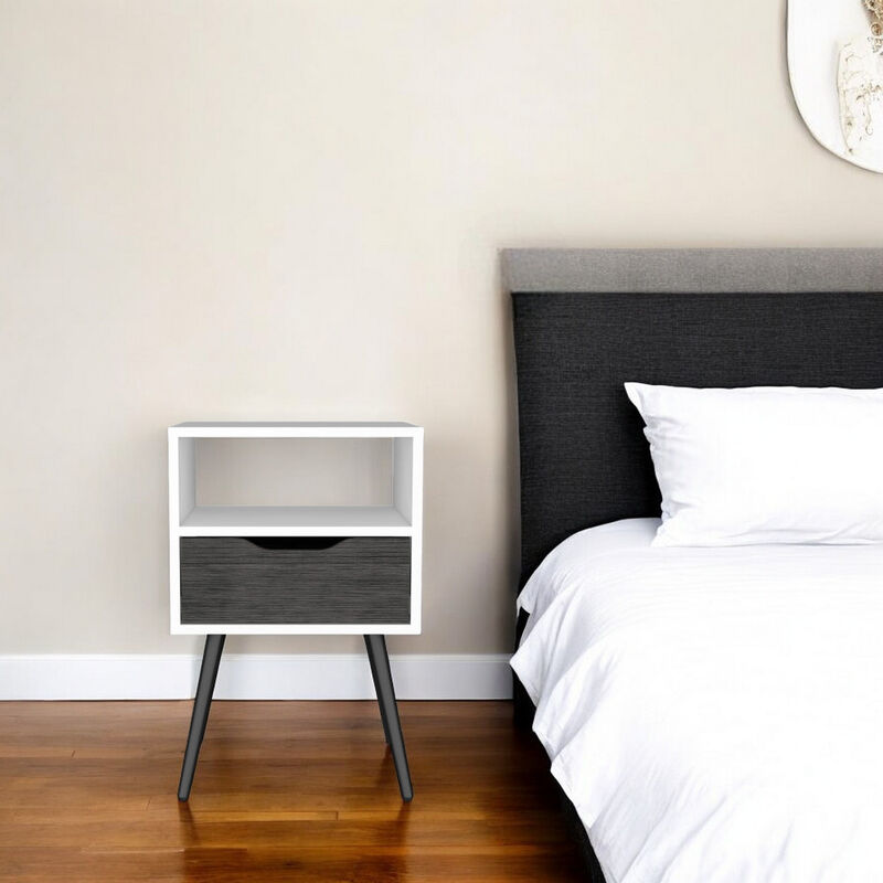 Bedroom Nightstand with One Drawer – Solid Wood Bedside Table