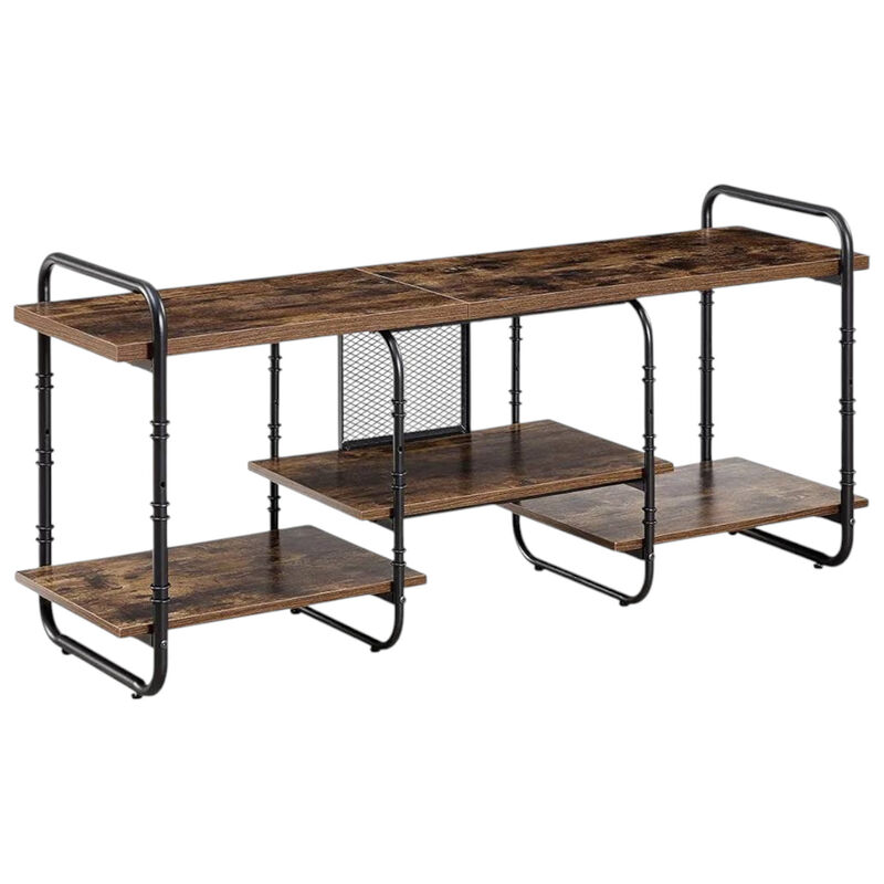 Wood & Metal TV Stand – Industrial Entertainment Center for up to 65-Inch TVs