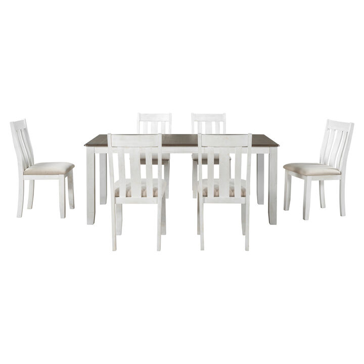Merax Retro Style 7-Piece Dining Table Set