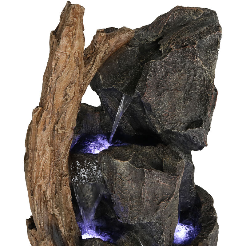 Sunnydaze Cascading Mountainside Water Fountain with LED Lights - 35 in