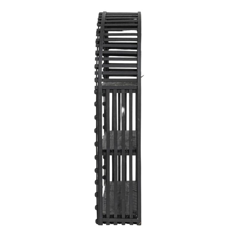 Arched Bamboo and Wood Wall Shelf, Black image number 8