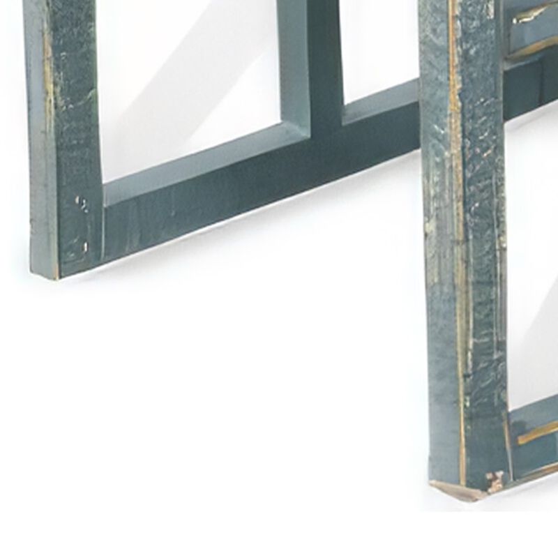 Rena 3 Piece Nesting Accent Table Set, Slatted, Rustic Green Mahogany image number 3