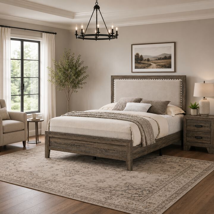 Bedroom Set, Wood, 2 Piece Set with Nightstand