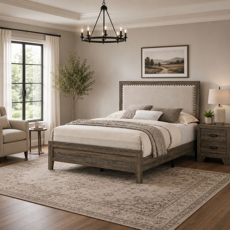 Bedroom Set, Wood, 2 Piece Set with Nightstand image number 1