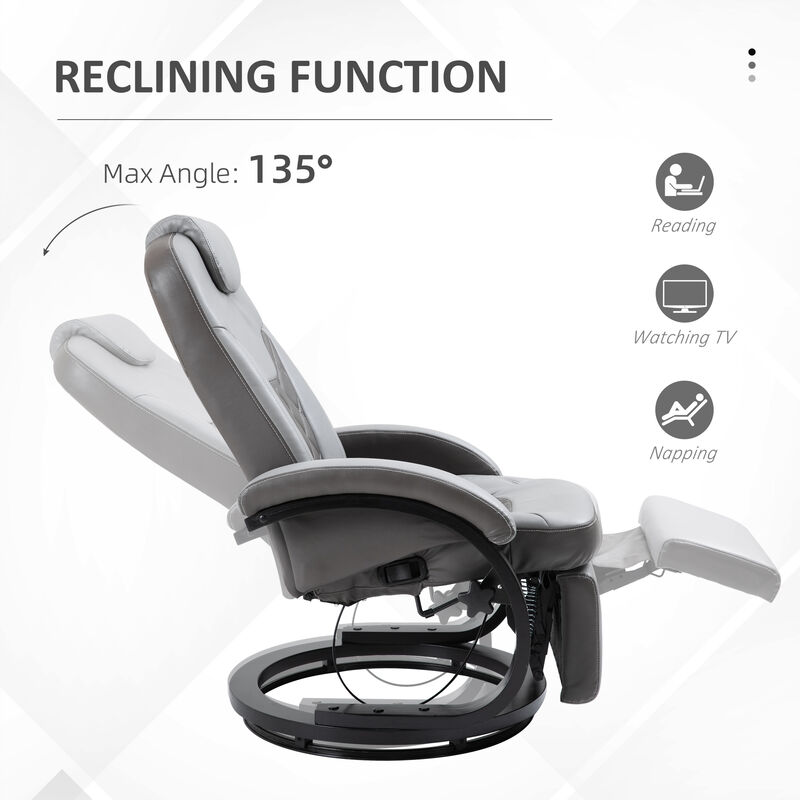 Hivvago Adjustable Swivel Recliner Armchair with Footrest image number 3