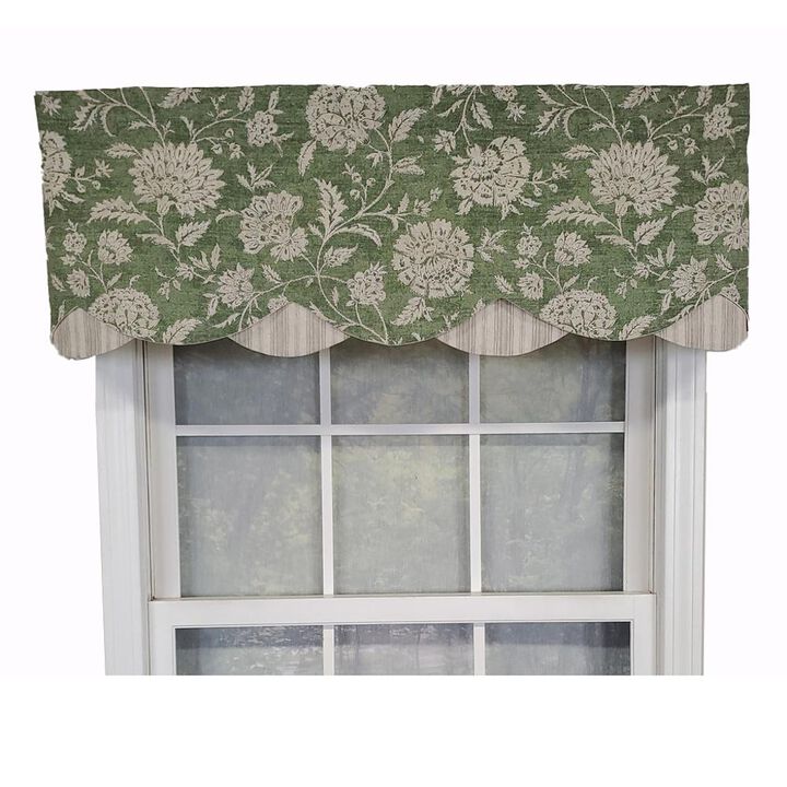 RLF Home Luxurious Modern Design Classic Basanti Petticoat Style Window Valance 50" x 15" Navy