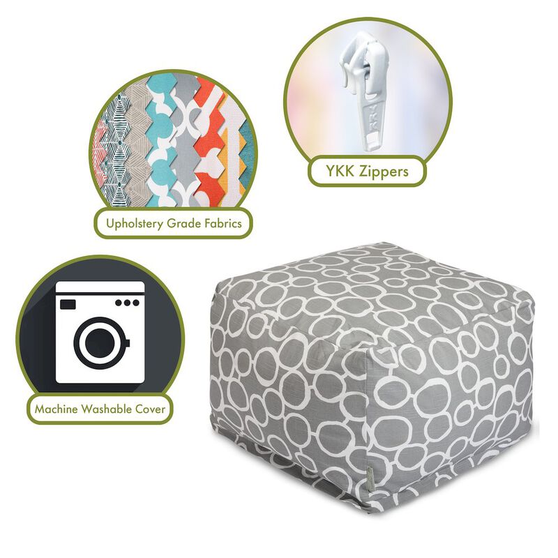 Majestic Home Goods Ottoman Pouf Fusion Gray