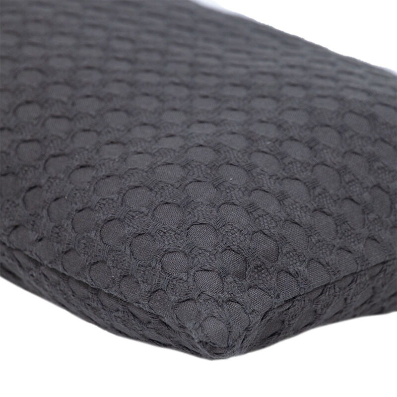 HomeRoots 14" X 26" Dark Gray Cotton Lumbar Throw Pillow with Texture image number 2