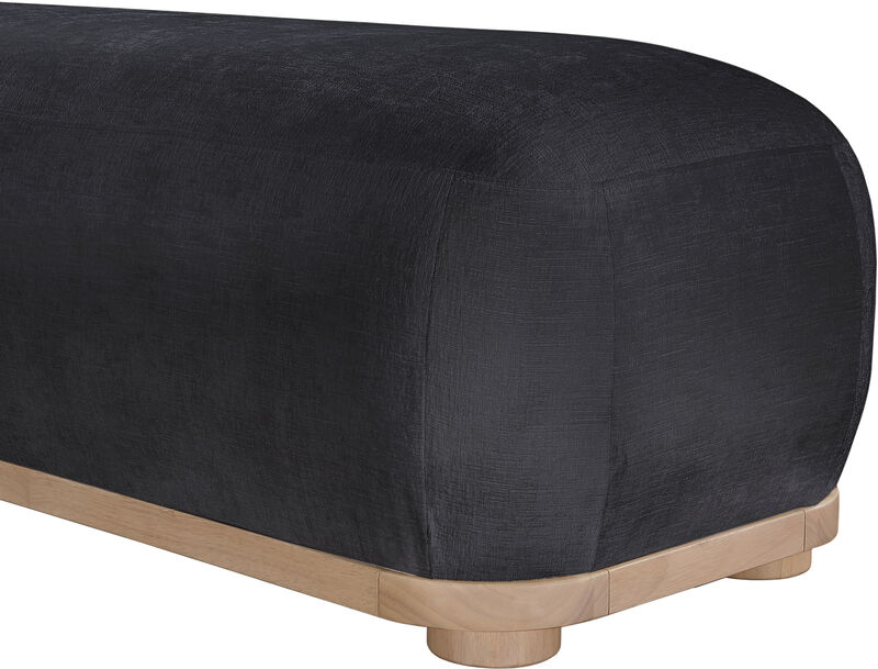 Meridian Furniture Calum Black Chenille Fabric Bench