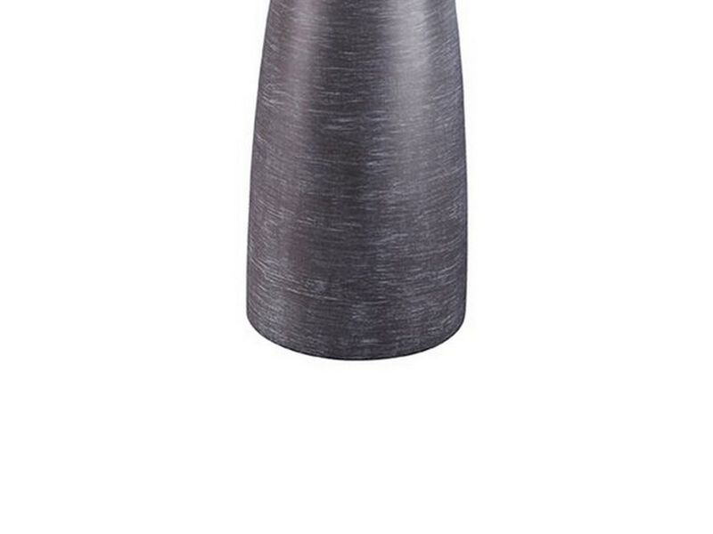 Vase Shape Resin Table Lamp with Fabric Shade, Set of 2, Gray and White - Benzara image number 3