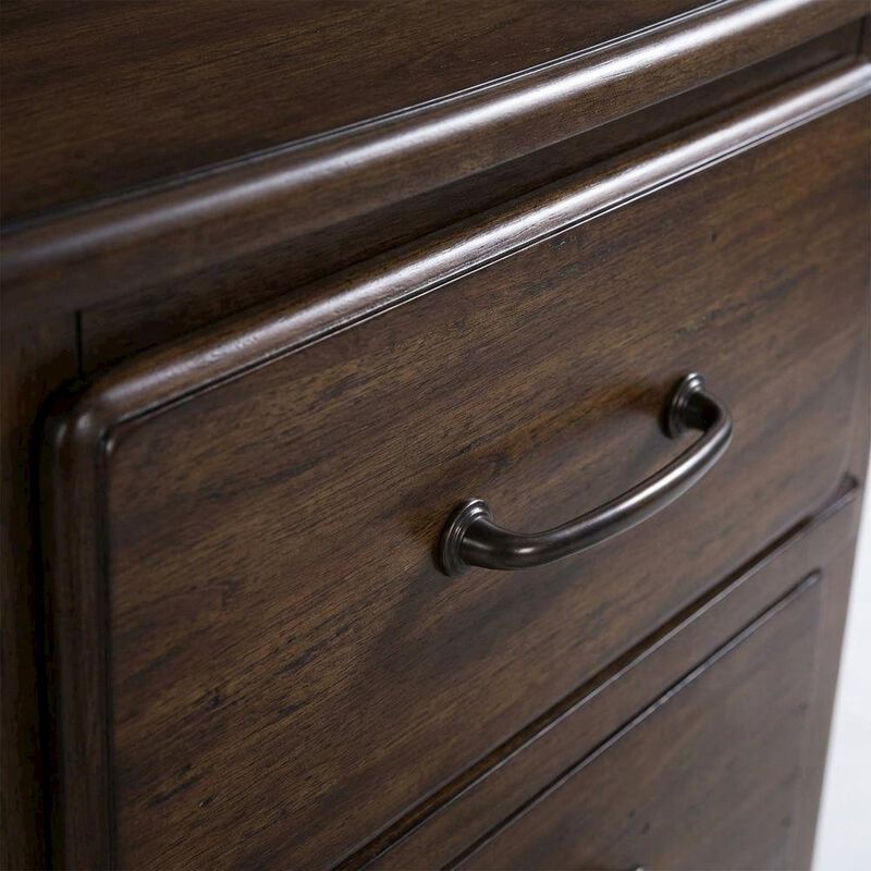 FurniFact Spice Brown Nightstand with Two Drawers and Contemporary Finish image number 4