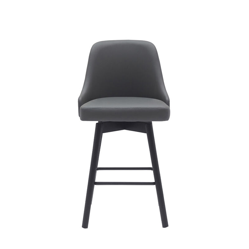 HomeRoots Solid Wood Frame Faux Leather Armless Counter Stool image number 0