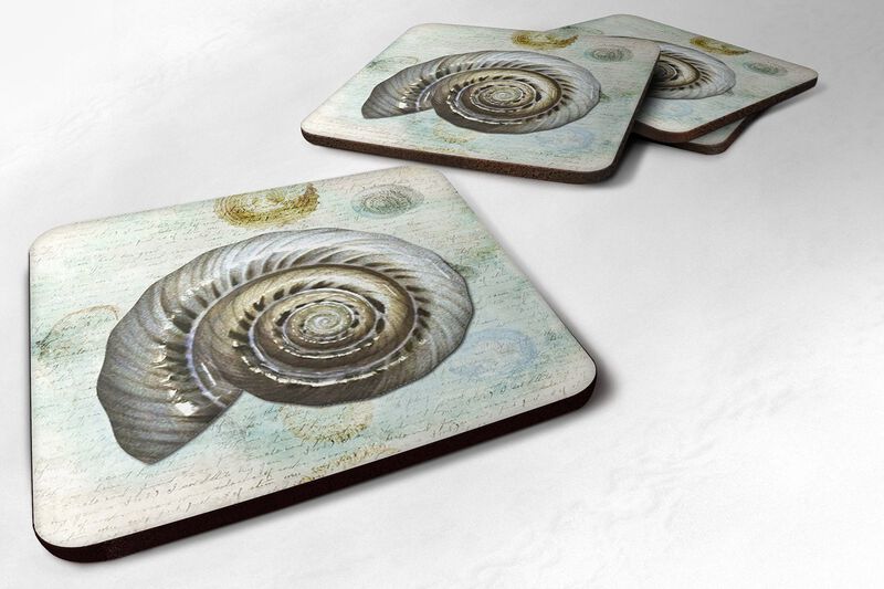 Caroline's Treasures SB3033FC Shells Foam Coasters (Set of 4), 3.5 H x 3.5 W, Multicolor image number 0