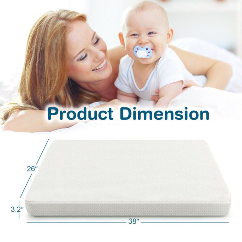 Hivvago 38 x 26 Inch Dual Sided Pack and Play Baby Mattress Pad with Removable Washable Cover