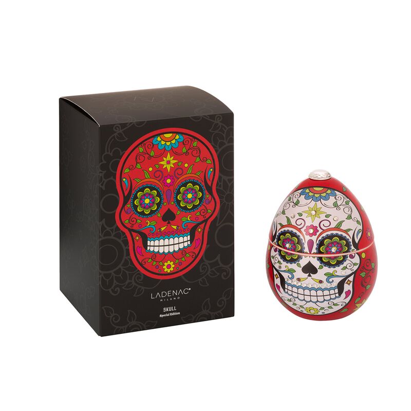 Candle in Ceramic SKULL 7.8 oz Red 4.72 diam. x 7.28 in image number 1
