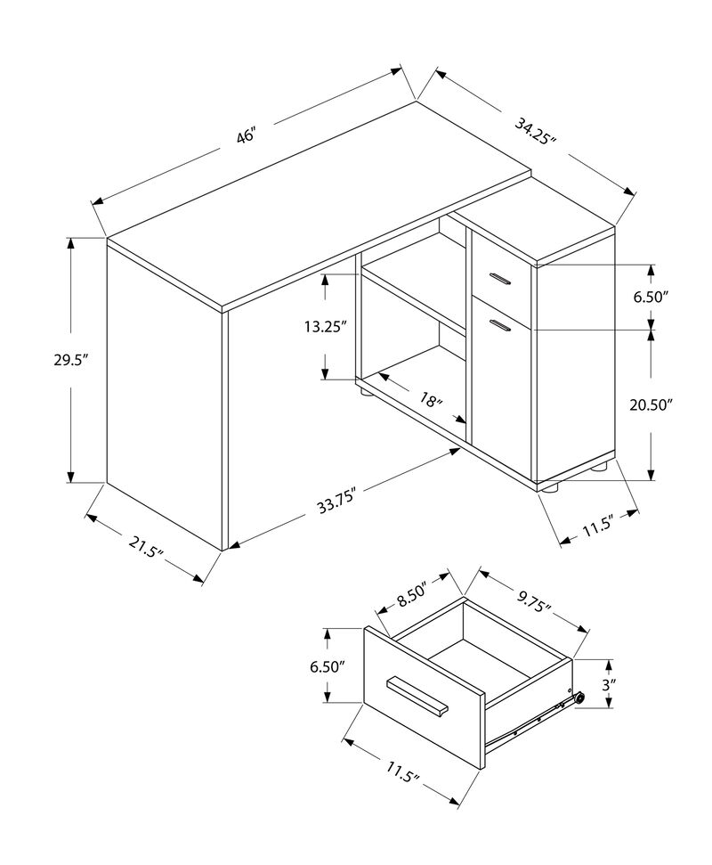 Functional L-Shaped Desk &ndash; Corner Computer Table with Built-In Drawers
