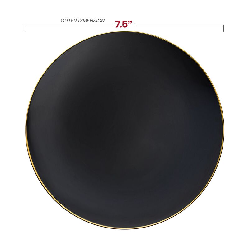 Black with Gold Rim Organic Round Plastic Dinnerware Value Set (40 Sets) image number 3