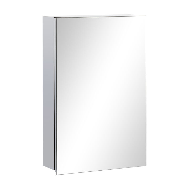 Wall-Mounted Bathroom Cabinet with Mirrored Door and Adjustable Shelves