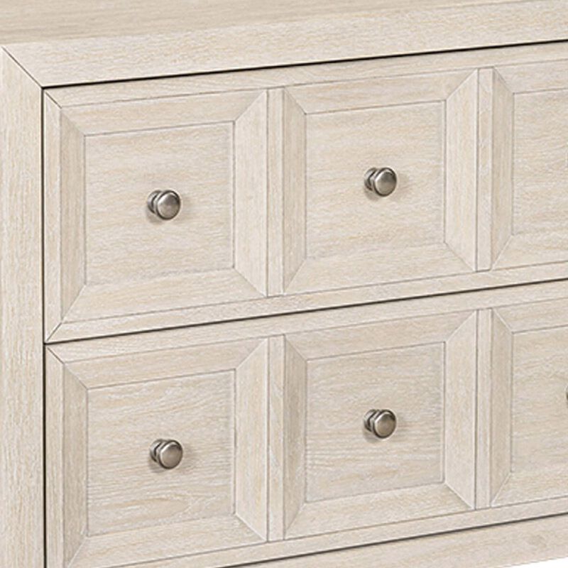 Kizie Oversized Nightstand, USB A-C, 2 Drawers, Bronze, Beige, 38 Inch