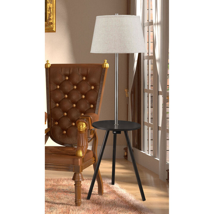 57" Round Sofa Side Table w/ Lamp and Power Station (1.56/9.9)
