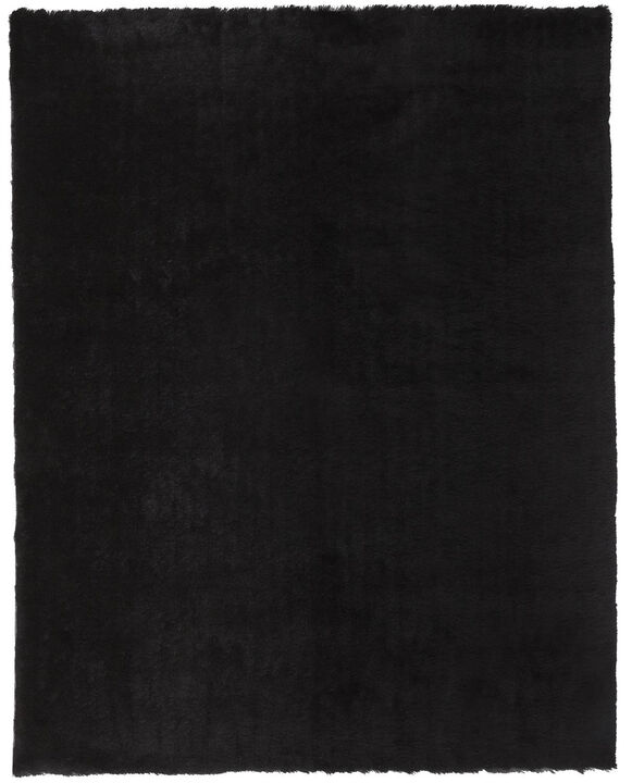 4 X 6 Black Shag Tufted Handmade Area Rug