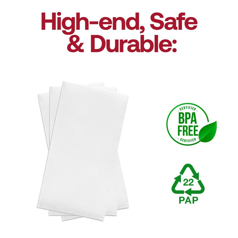 White Linen-Like Premium Paper Buffet Napkins (288 Napkins) image number 5