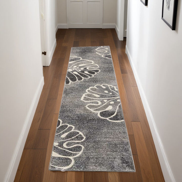 HomeRoots Floral Non Skid Runner Rug